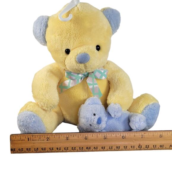 Carters Yellow Blue Baby Bear Plush 8" w/ Mini Bear Musical Lullaby Stuffed Toy - Picture 2 of 15